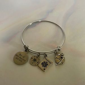 Not all who wander are lost travel bangle bracelet